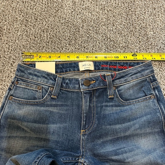 ALICE + OLIVIA AO LA Size 24 Blue Textured Jeans NWT R $295 - Picture 10 of 11